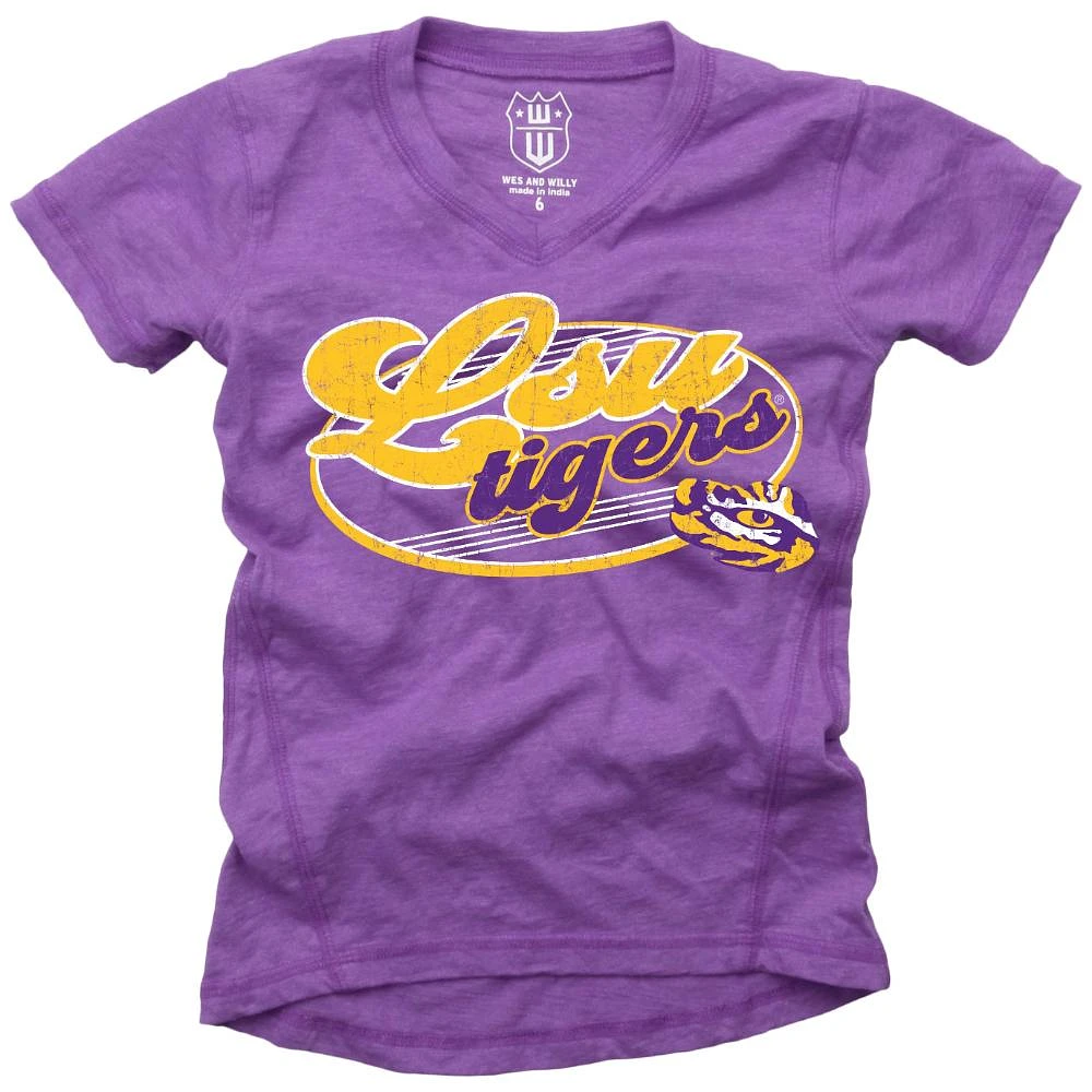LSU Wes and Willy Kids Blend Slub Tee