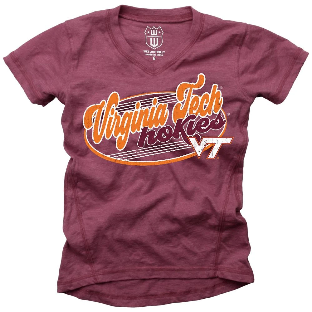 Virginia Tech Wes and Willy Kids Blend Slub Tee