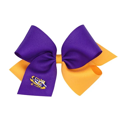 LSU Wee Ones King Two-Tone Embroidered Logo Bow