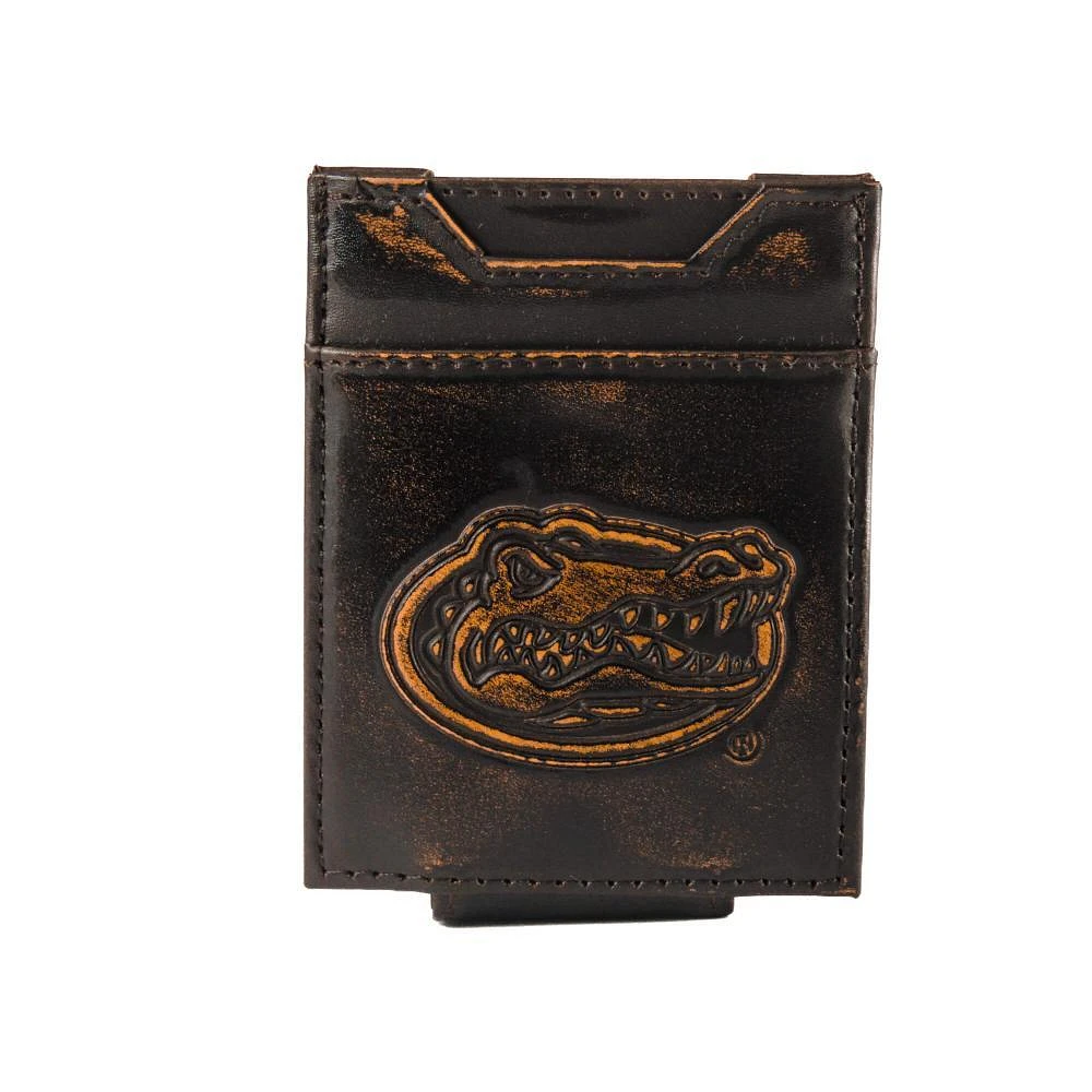 Florida Zep-Pro Burnished Leather Money Clip Wallet