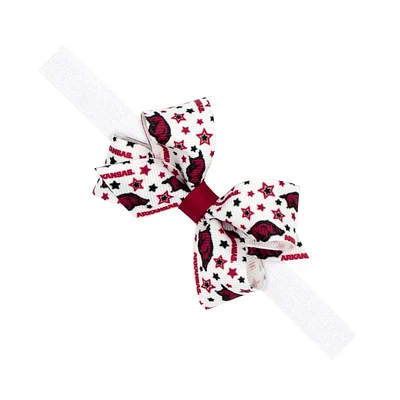 Arkansas Weeones Grosgrain Bow on Elastic Band