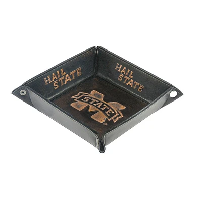 Mississippi State Zep-Pro Burnished Leather Valet Tray