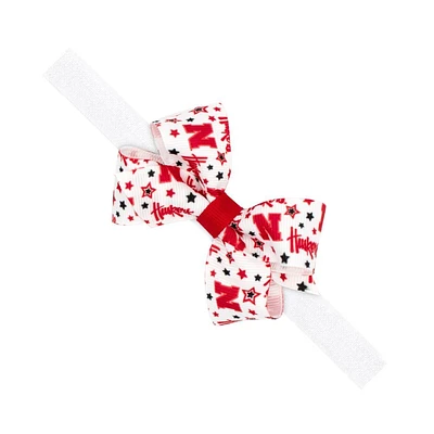 Nebraska Weeones Grosgrain Bow on Elastic Band