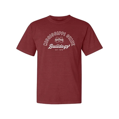 Mississippi State Summit Outline Arch Over Script Puff Comfort Colors Tee