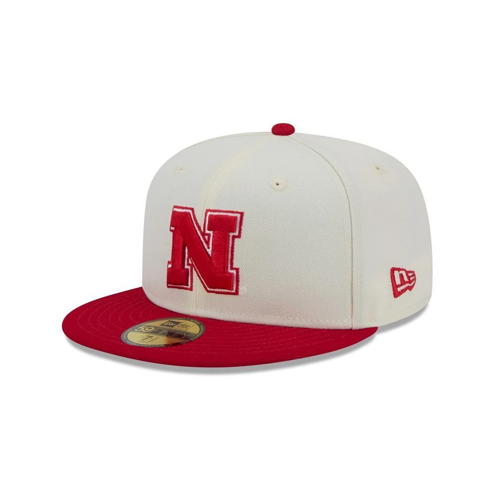 Nebraska New Era 5950 N Logo Flat Bill Fitted Hat