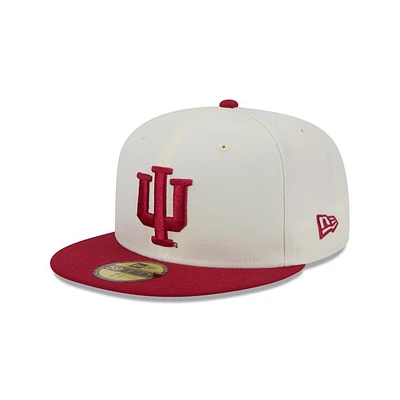 Indiana New Era 5950 IU Logo Flat Bill Fitted Hat