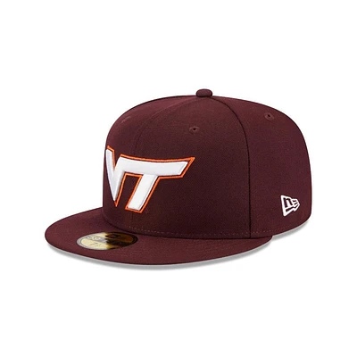 Virginia Tech New Era 5950 VT Logo Flat Bill Fitted Hat