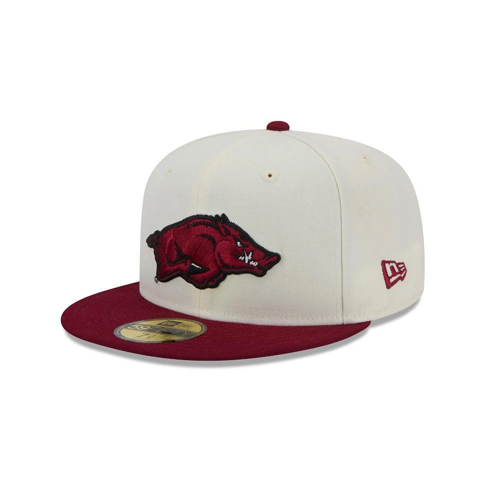 Arkansas New Era 5950 Running Hog Logo Flat Bill Fitted Hat