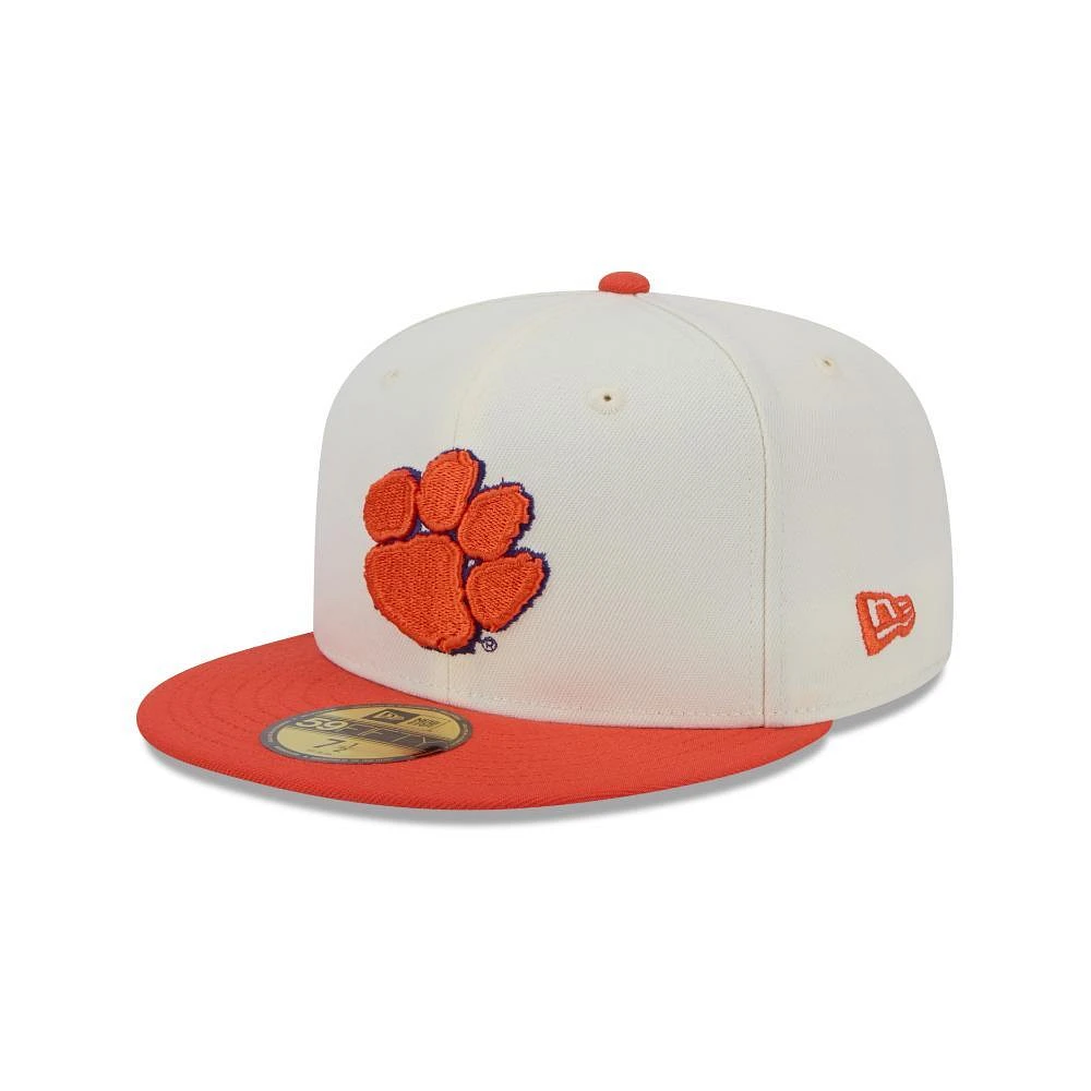 Clemson New Era 5950 Paw Logo Flat Bill Fitted Hat