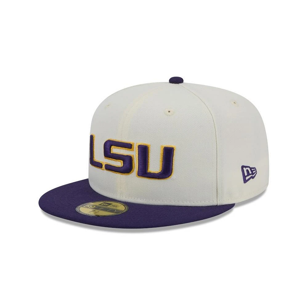 LSU New Era 5950 Logo Flat Bill Fitted Hat