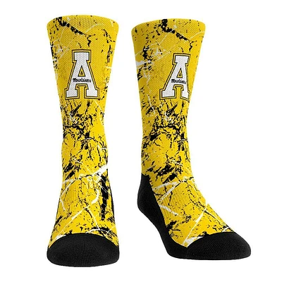 App State Rock 'Em Cracked Marble Crew Socks