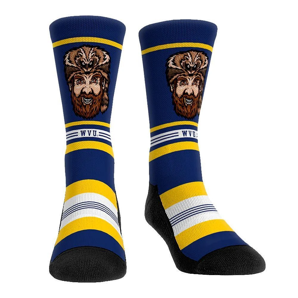 West Virginia Rock 'Em Game Face Mascot Crew Socks