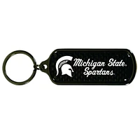 Michigan State Carbon Fiber Oblong Keychain