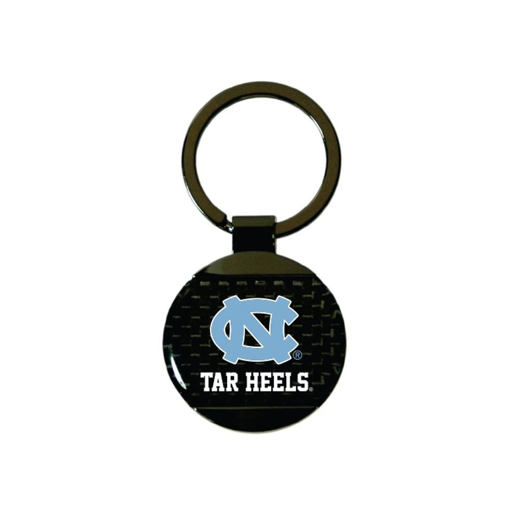 UNC Carbon Fiber Round Keychain