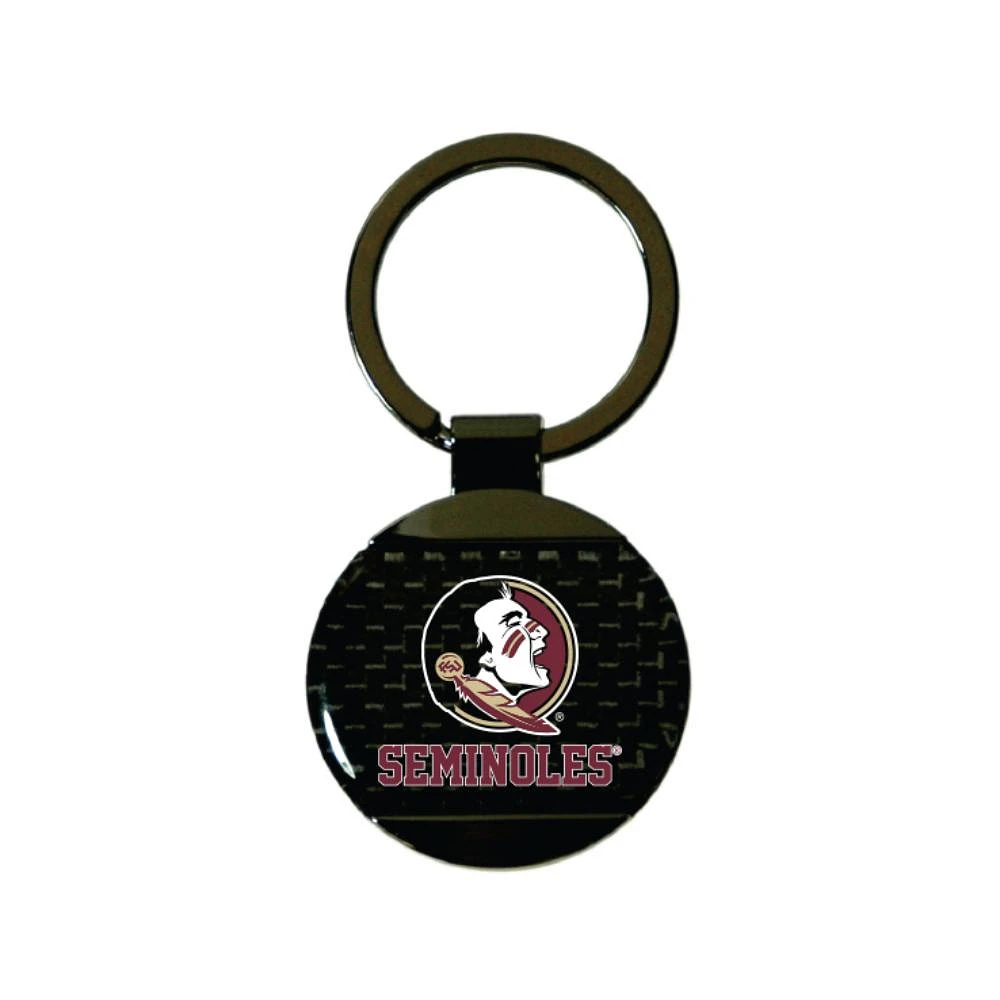 Florida State Carbon Fiber Round Keychain