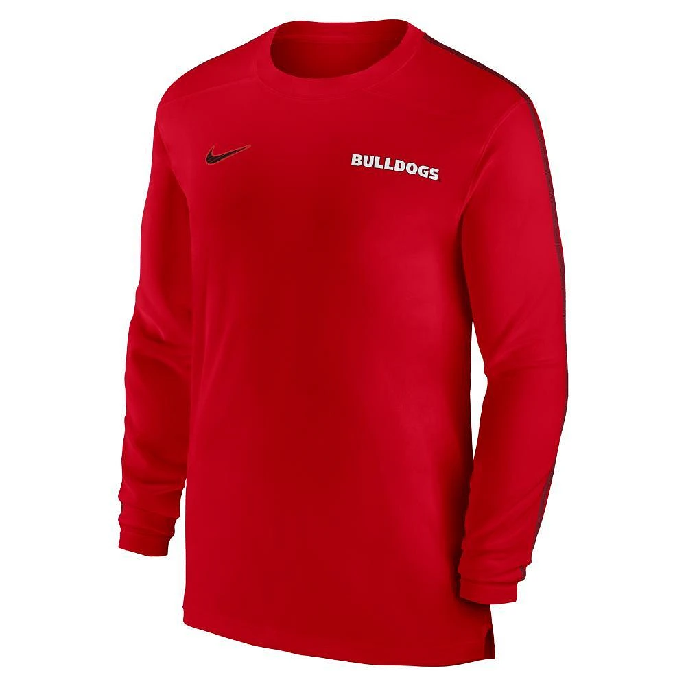 Georgia Nike Dri-Fit Sideline UV Coach Long Sleeve Top