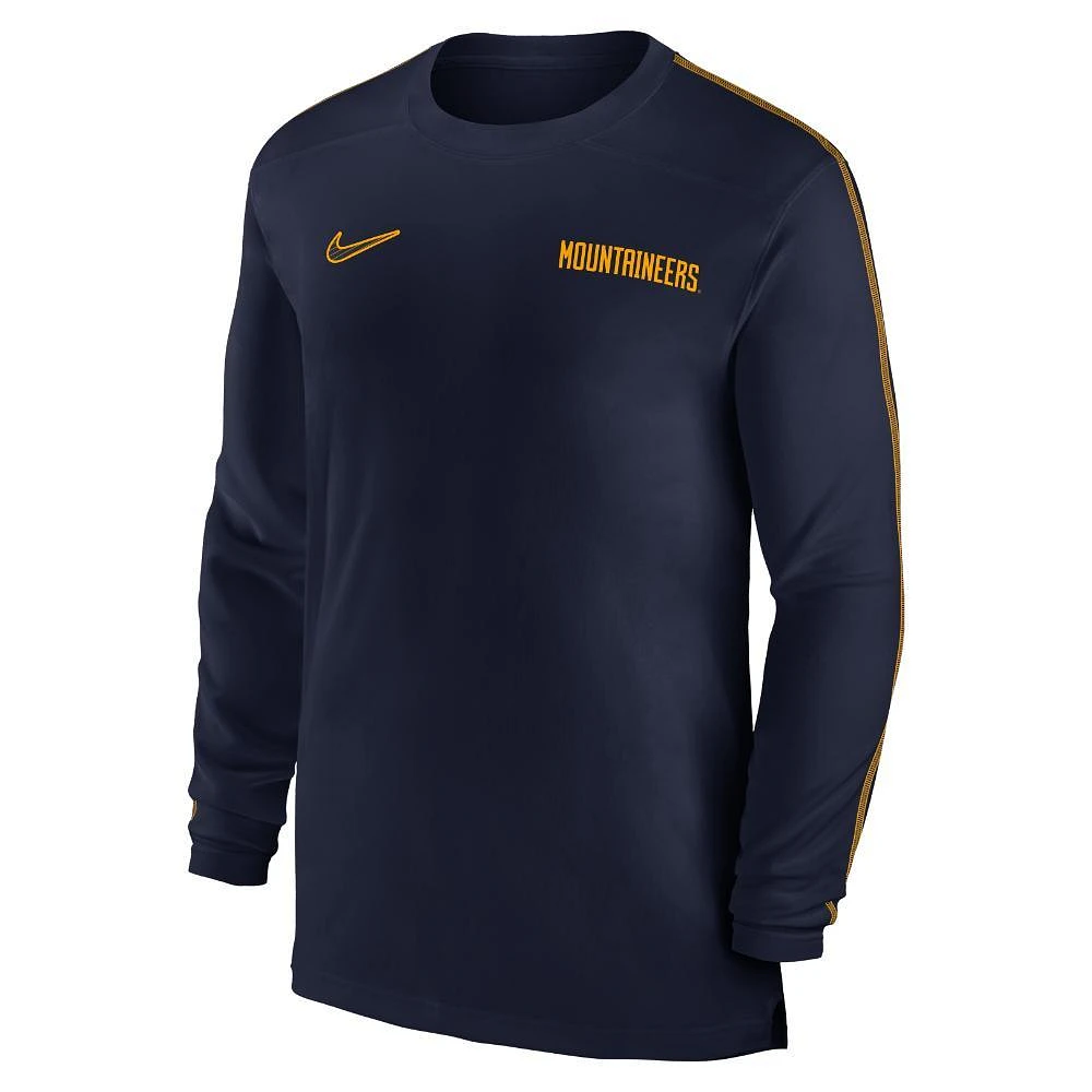 West Virginia Nike Dri-Fit Sideline UV Coach Long Sleeve Top