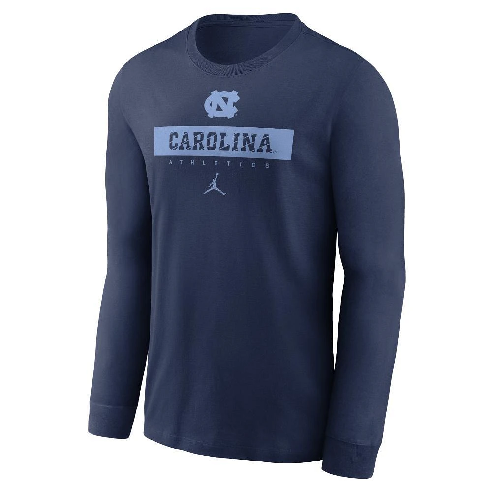 UNC Jordan Brand Dri-Fit Sideline Team Issue Long Sleeve Tee