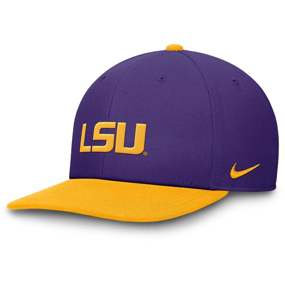 LSU Nike Pro Dri-Fit Wool Flat Brim Snapback Cap