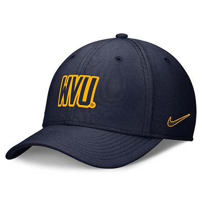 West Virginia Nike Sideline Rise Structured Swooshflex Cap