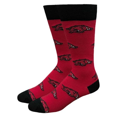 Arkansas All Over Logo Socks