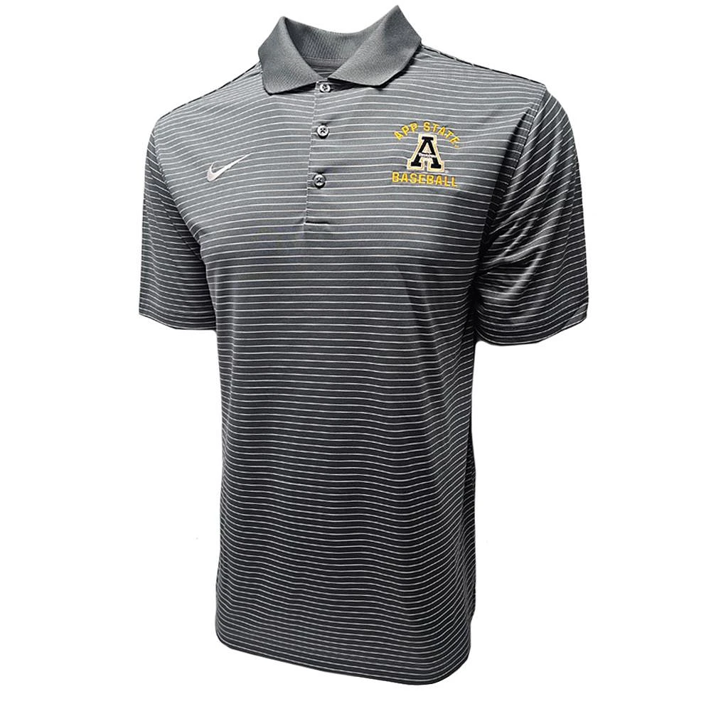 App State Nike Baseball Stadium Stripe Polo