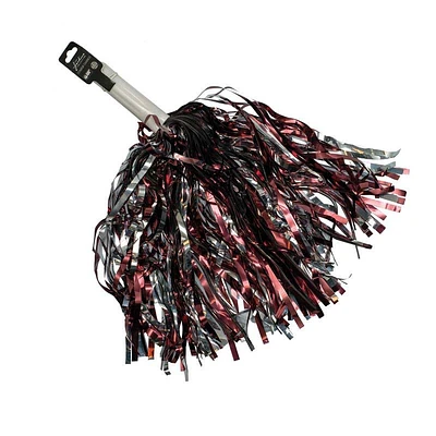 Maroon and Silver Shimmer Pom Pom