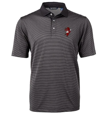 Arkansas Cutter & Buck Men's Pitching Ribby Virtue Eco Micro Stripe Polo