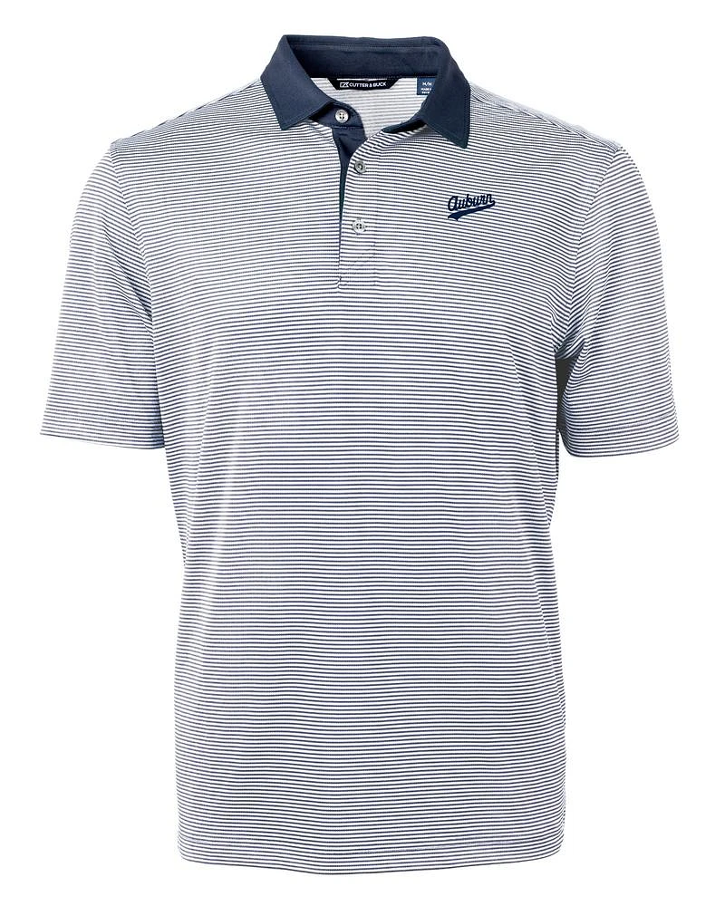 Auburn Script Cutter & Buck Men's Virtue Eco Micro Stripe Polo