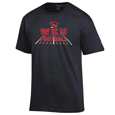 Western Kentucky Champion Logo Wordmark Football Over Field Tee