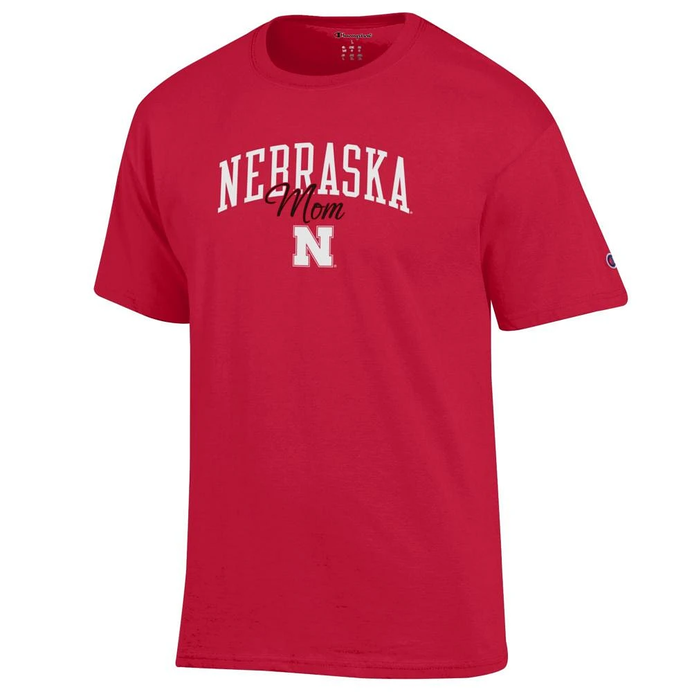 Nebraska Champion Arch Mom Script Tee