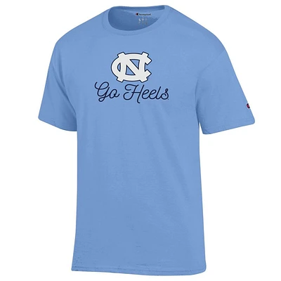 UNC Champion Logo Over Script Tee