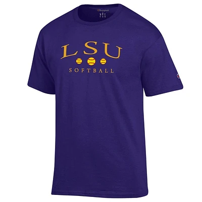 LSU Champion Arch Softball Script Tee