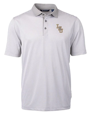 LSU Baseball Cutter & Buck Virtue Eco Micro Stripe Polo