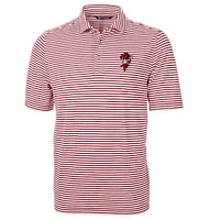 Arkansas Pitching Ribby Cutter & Buck Virtue Eco Pique Stripe Polo