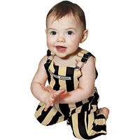 Infant Black and Tan Striped Game Bibs