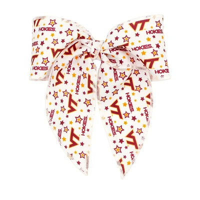 Virginia Tech Wee Ones Medium Signature Collegiate Logo Print Fabric Bowtie With Knot and Tails