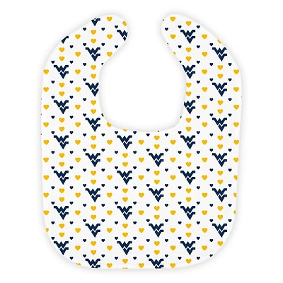 West Virginia Wee Ones Heart Print Soft Bib