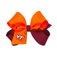 Virginia Tech Wee Ones Medium Two-Tone Grosgrain Hair Bow