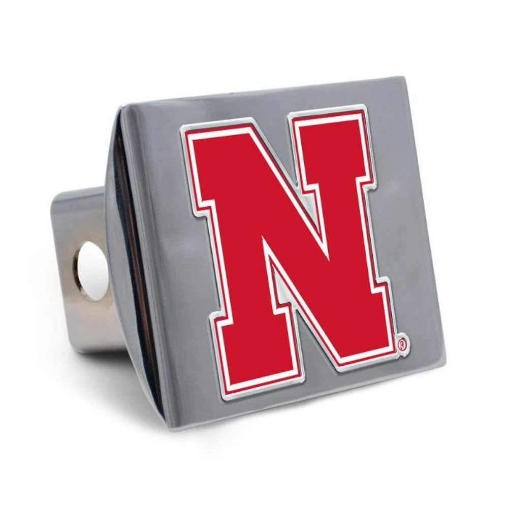 Nebraska Wincraft Chrome Color Hitch Cover