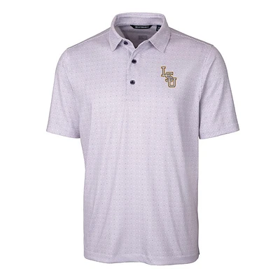 LSU Cutter & Buck Baseball Pike Double Dot Print Polo