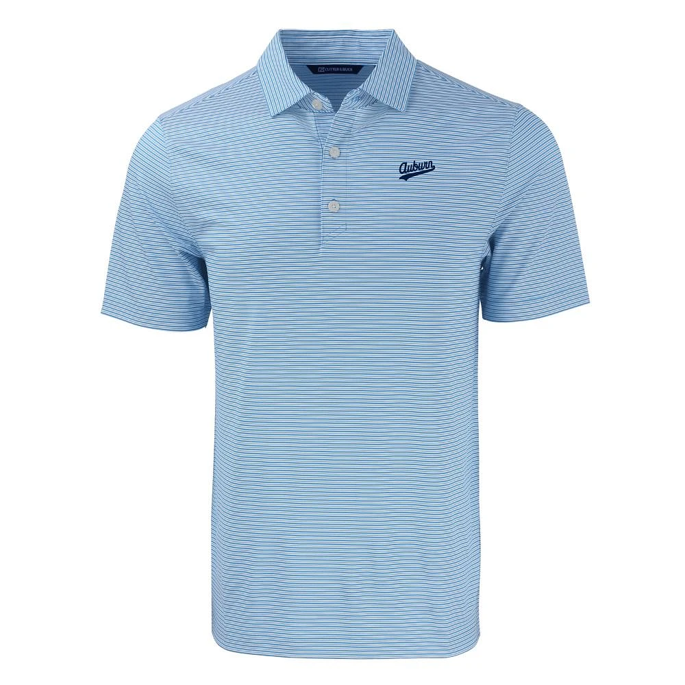 Auburn Cutter & Buck Script Forge Double Stripe Polo