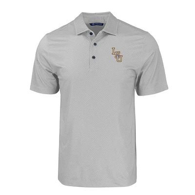 LSU Cutter & Buck Baseball Tonal Geo Print Polo