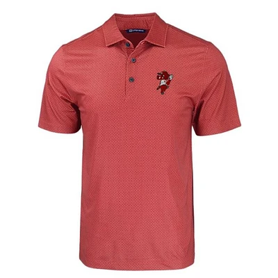 Arkansas Cutter & Buck Pitching Ribby Tonal Geo Print Polo