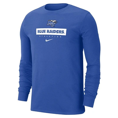 MTSU Nike Dri-Fit Cotton Team Issue Long Sleeve Tee