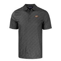 Virginia Tech Cutter & Buck Pike Eco Pebble Print Stretch Recycled Polo