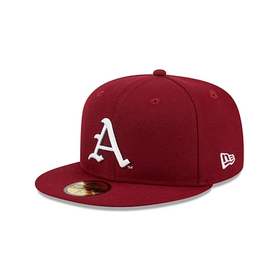 Arkansas New Era 5950 Vault A Logo Flat Bill Fitted Cap