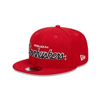 Nebraska New Era 950 Script Cornhuskers Flat Brim Hat