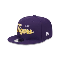 LSU New Era 950 Script Tigers Flat Brim Hat