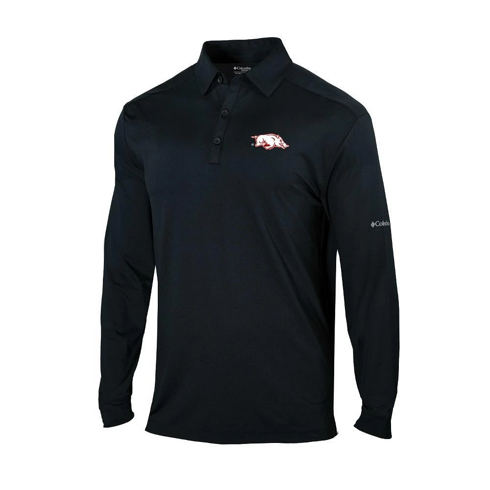 Arkansas Columbia Pin High Long Sleeve Polo
